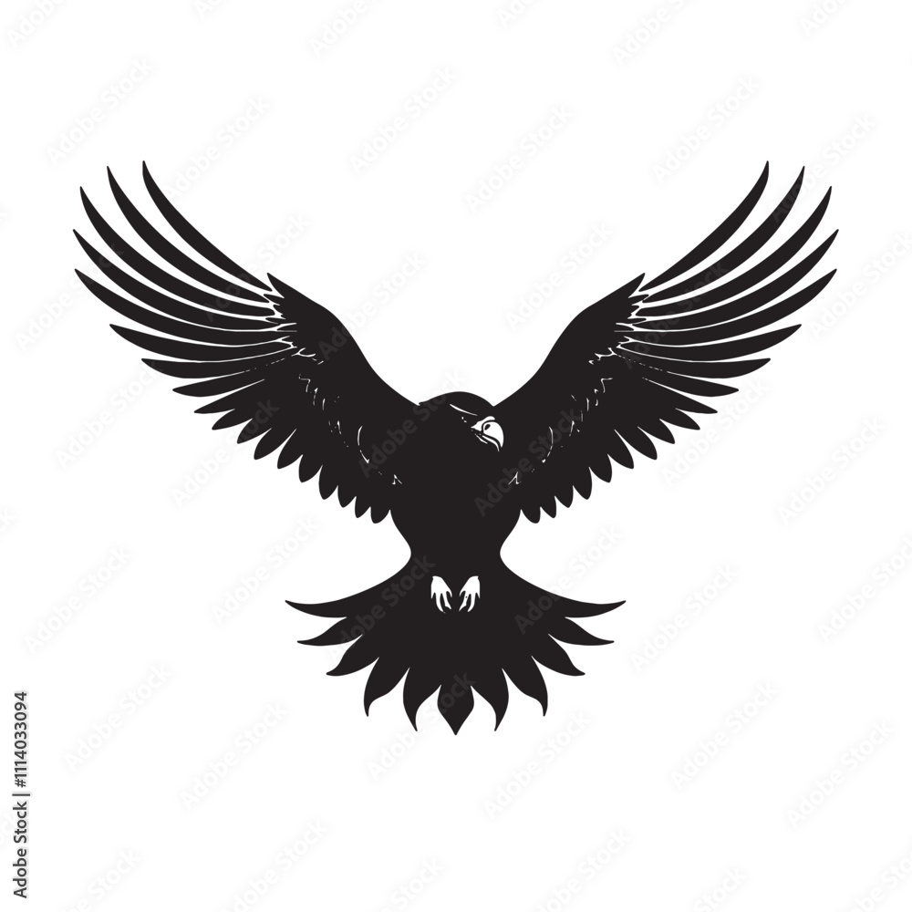 Obraz premium Nighttime Eagle Silhouette Against Moonlight