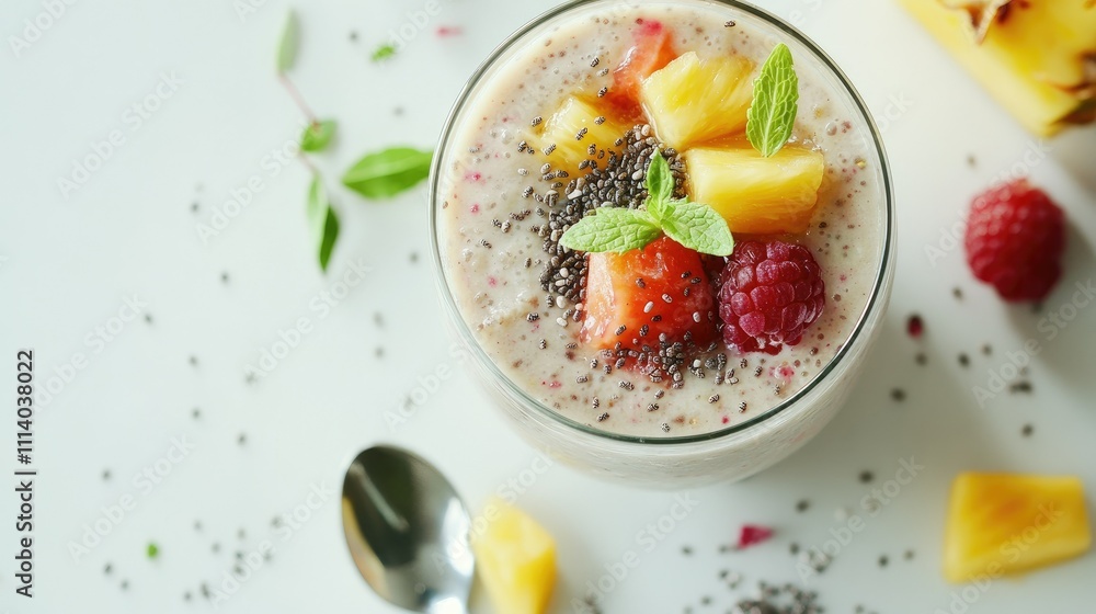 Tropical Fruit Smoothie in a Glass Tropical Fruit Smoothie in a Glass