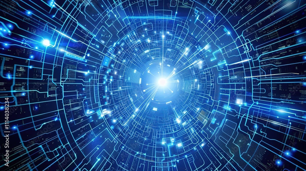 abstract tech background with illuminated fiber optic connections quantum computing network system and electronic global intelligence abstract tech background with illuminated fiber optic connections quantum computing network system and electronic global intelligence