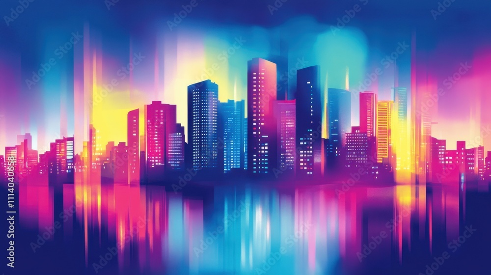 Vibrant Cityscape Reflection: A Dazzling Urban Symphony Vibrant Cityscape Reflection: A Dazzling Urban Symphony