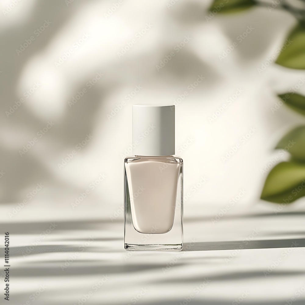 White Nail Polish Bottle on a White Surface with Shadow White Nail Polish Bottle on a White Surface with Shadow