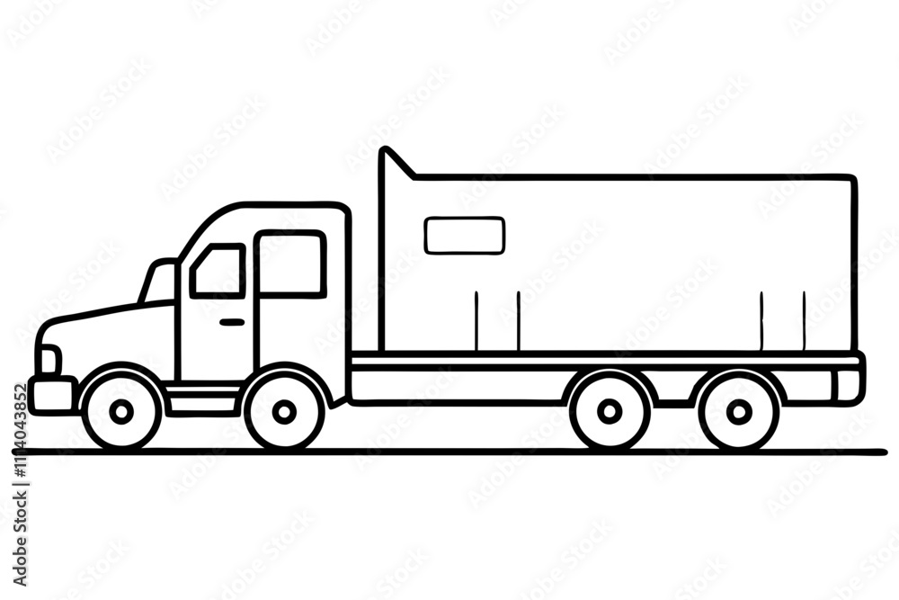 Minimalist Highway Haulers Line Art Vector Minimalist Highway Haulers Line Art Vector