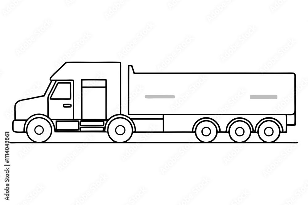 Minimalist Highway Haulers Line Art Vector Minimalist Highway Haulers Line Art Vector