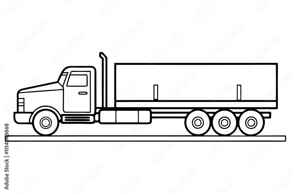 Minimalist Highway Haulers Line Art Vector Minimalist Highway Haulers Line Art Vector