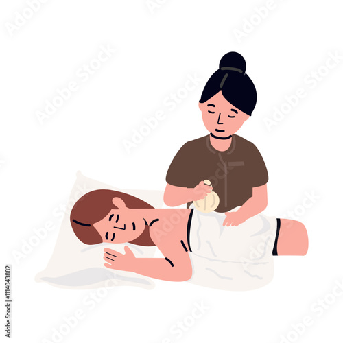 woman relaxing during back massage spa