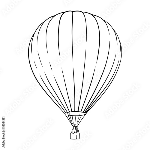 vector line art drawing illustration of a air balloon