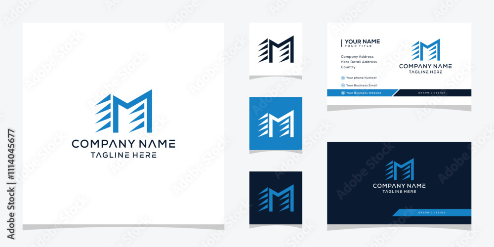 letter M business and financial logo design graphic vector letter M business and financial logo design graphic vector
