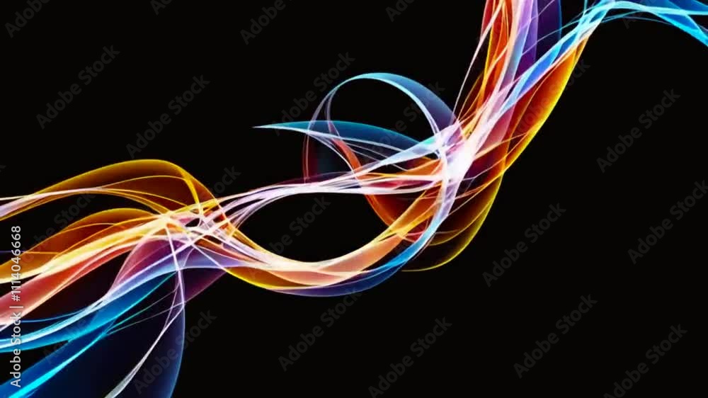 Spiral Abstract Motion Curve Shape on Black Background. Spiral Abstract Motion Curve Shape on Black Background.