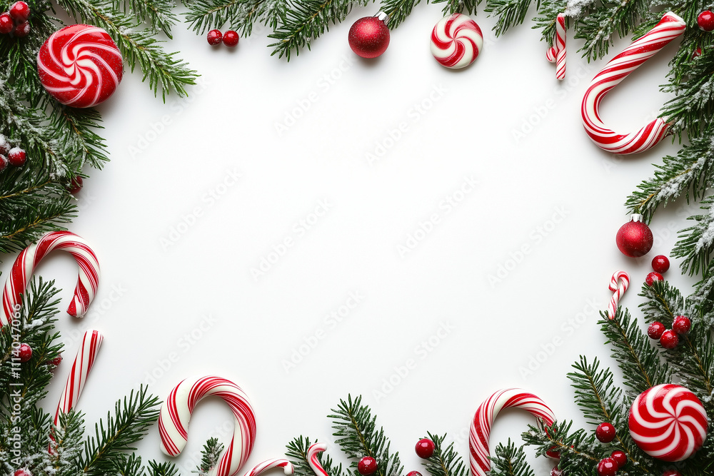 christmas frame with red balls and fir branches christmas frame with red balls and fir branches