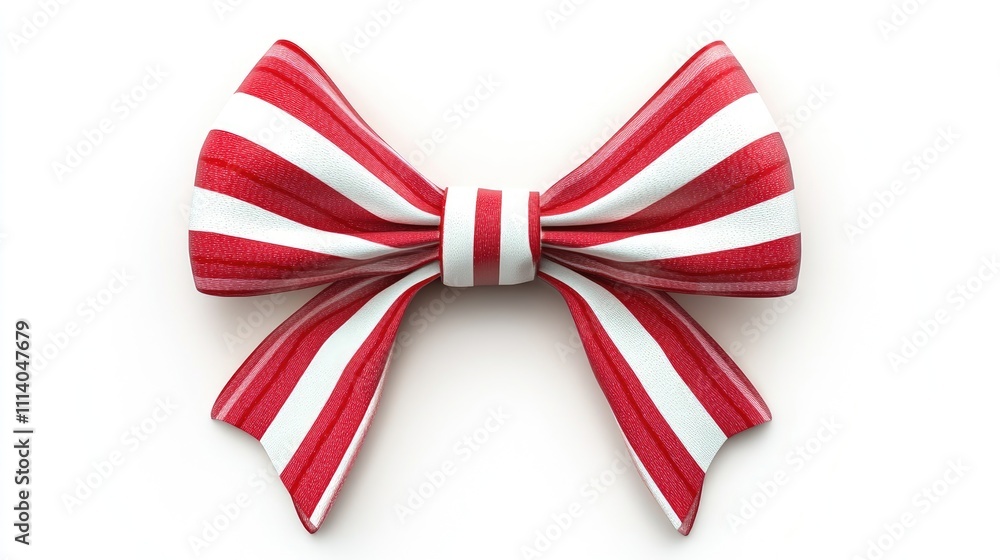 Christmas bow clipart, striped pattern, candy cane colors, isolated on white background Christmas bow clipart, striped pattern, candy cane colors, isolated on white background