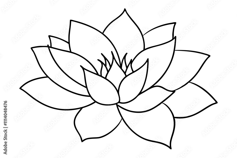 Fototapeta premium Minimalist Nature Bloom Line Art Vector