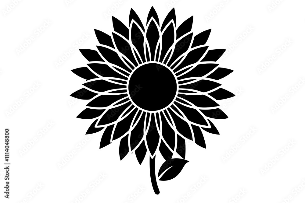 Fototapeta premium Flower Icon Vector Silhouette , Flower Vector Silhouette