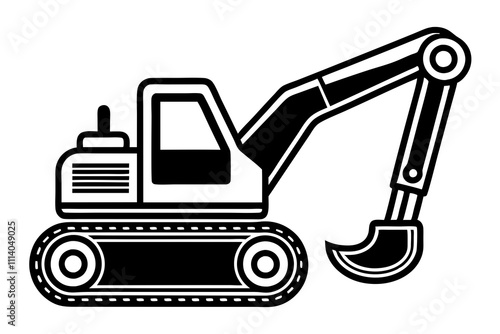 Crawler excavator, Backhoe, Crawler excavator truck isolated on white background