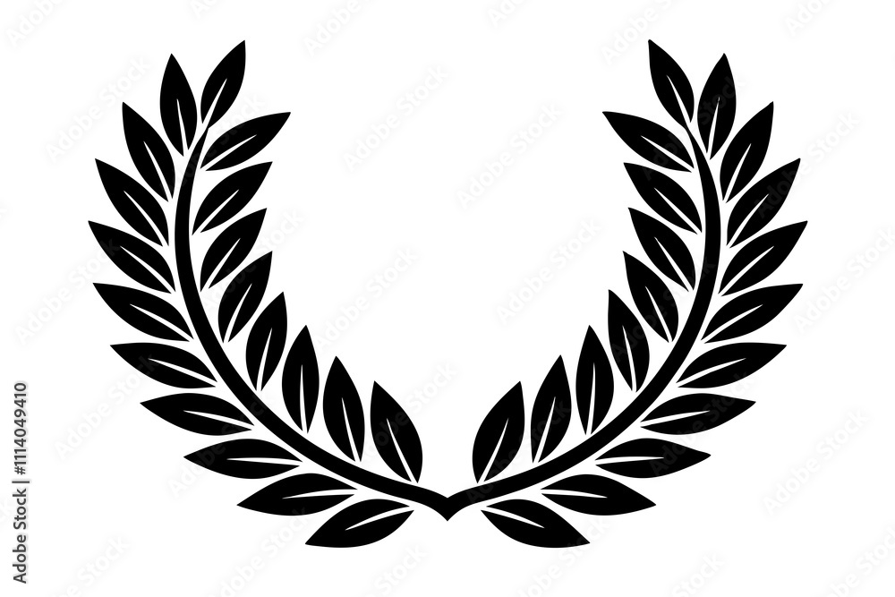 Obraz premium Laurel Wreath Feather Leaf Circle Decoration 