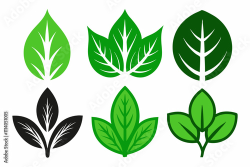 Green leaf icons set. Fill Leaves icon isolated background. Collection of green leaf,Green leaf ecology nature element vector logo, Leaf Icon, green leaf vector.