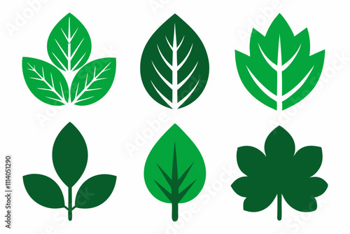 Green leaf icons set. Fill Leaves icon isolated background. Collection of green leaf,Green leaf ecology nature element vector logo, Leaf Icon, green leaf vector.