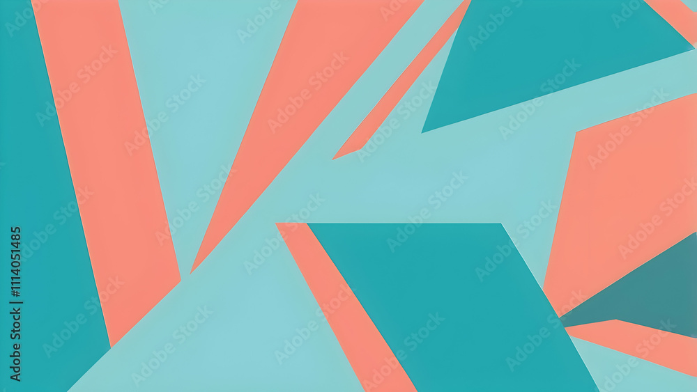 Minimalist Turquoise, Coral Geometric Background with Soft Gradients and Modern Aesthetic Minimalist Turquoise, Coral Geometric Background with Soft Gradients and Modern Aesthetic