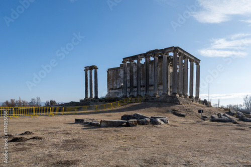 Aizonai antic city ruins with Zeus temple. Aizanoi ancient city in Cavdarhisar, Kutahya, Turkey. photo