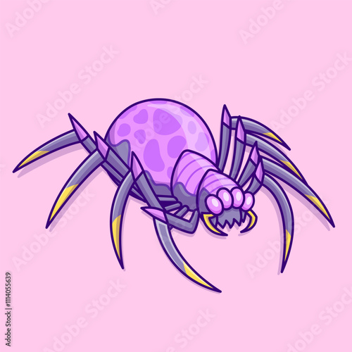 Cute Tarantula Spider Cartoon Vector Icon Illustration. 
Animal Nature Icon Concept Isolated Premium Vector. Flat 
Cartoon Style 
