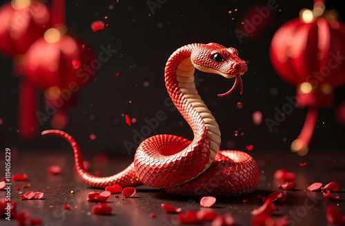 snake as a symbol of chinese new year, chinese culture photo