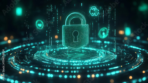 Personal information data network security concept technology background