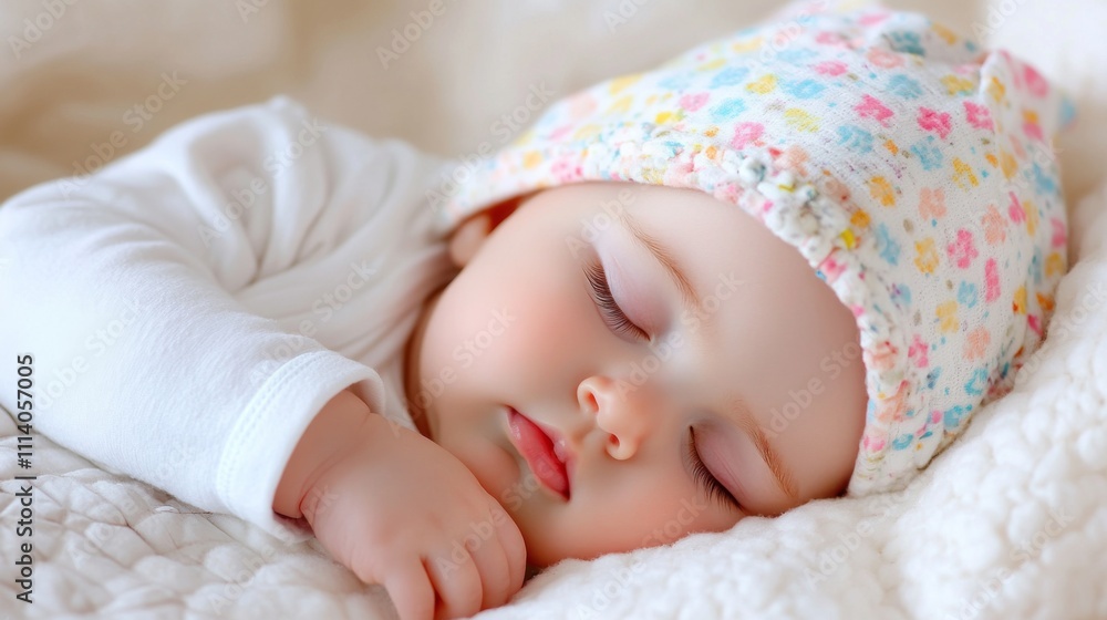 Sweet baby sleeping peacefully in cozy bedroom soft lighting gentle atmosphere adorable newborn photography Sweet baby sleeping peacefully in cozy bedroom soft lighting gentle atmosphere adorable newborn photography