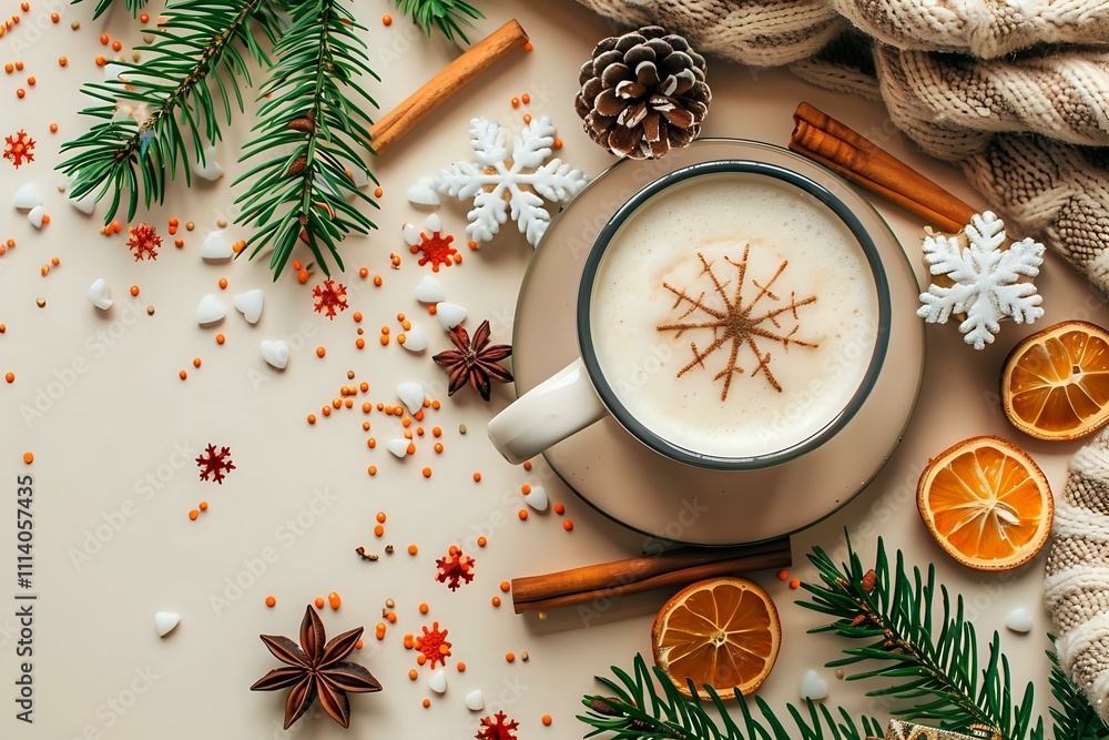 Warm Winter Drink Recipe: Cozy Beverage with Festive Spices and Decorations, Perfect for Holiday Season Relaxation. Warm Winter Drink Recipe: Cozy Beverage with Festive Spices and Decorations, Perfect for Holiday Season Relaxation.