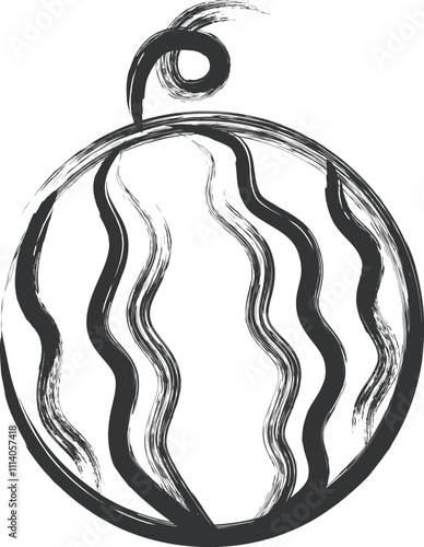 筆書き野菜単品アイコン　スイカ