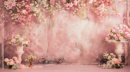 wedding flower decoration, flower backdrop background, rose wall, white rose, colorful background, fresh rose