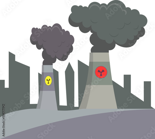 Air pollution alert. dirty air and dirty environment vector illustration.