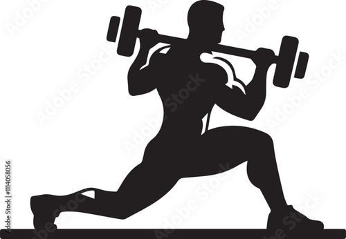 silhouette of a person exercising with dumbbells