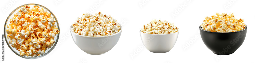 variety of popcorn bowls filled with fluffy, buttery popcorn, showcasing different styles and colors. Perfect for movie nights or snacking variety of popcorn bowls filled with fluffy, buttery popcorn, showcasing different styles and colors. Perfect for movie nights or snacking