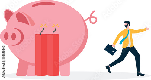 Financial crime Security concept of deposit system Investment risks in the form of deposits and savings.
