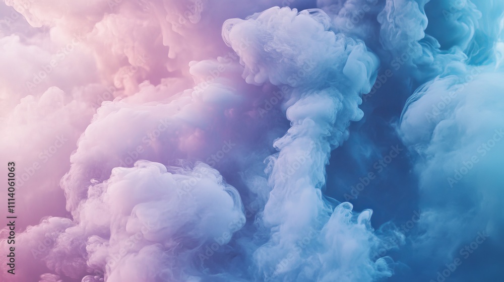 Abstract clouds of pastel smoke blending in pink and blue hues, creating a dreamy, ethereal background, representing tranquility Abstract clouds of pastel smoke blending in pink and blue hues, creating a dreamy, ethereal background, representing tranquility