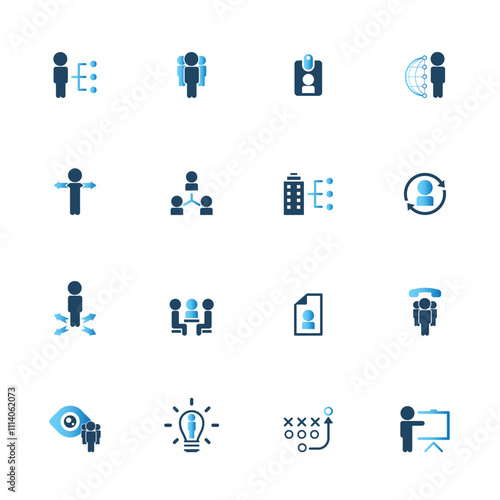 Universal business management and human resources icon set. Universal icons for web and mobile. Vector.