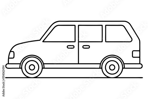 Minimalist Urban Commute Line Art Vector