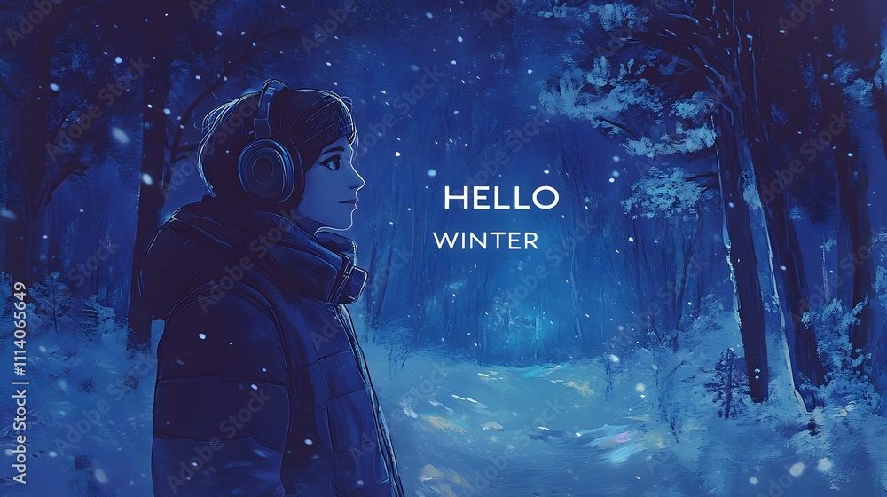 Naklejka premium Embracing the serene beauty of winter