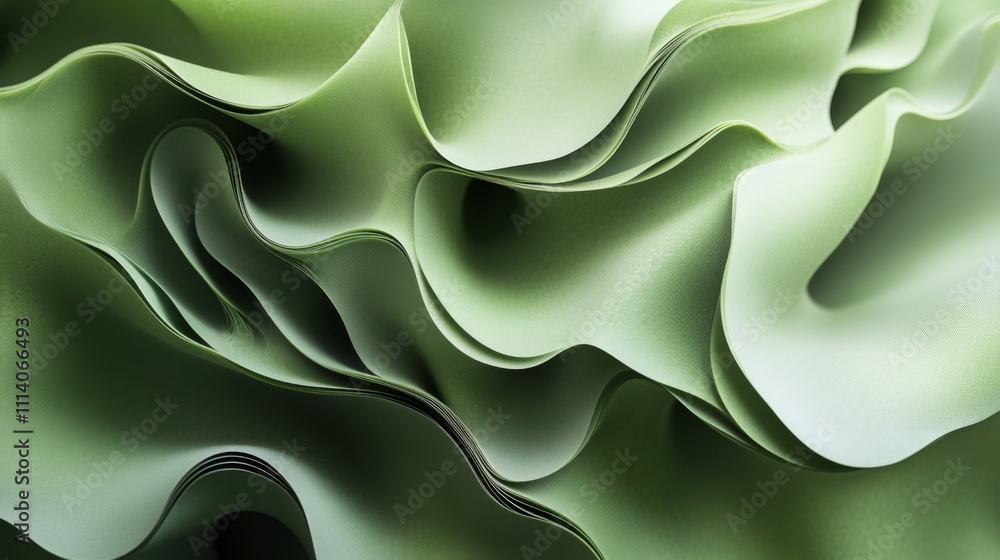 Obraz premium Abstract Green Wavy Fabric Texture