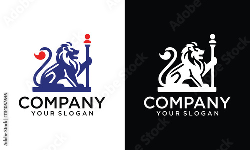 Creative lion silhouette logo vector illustration . photo