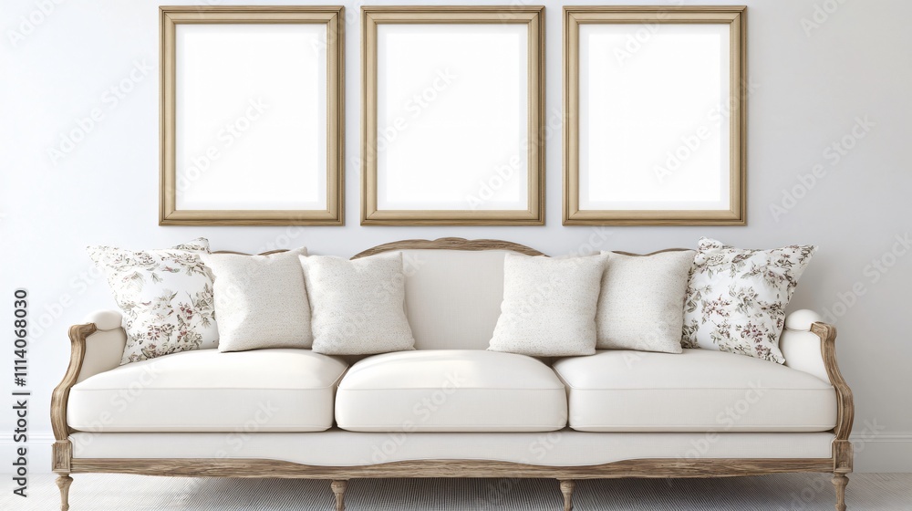Blank decorative frame on the wall, a minimalist interior design element that enhances the elegance and flexibility of room decoration. Blank decorative frame on the wall, a minimalist interior design element that enhances the elegance and flexibility of room decoration.