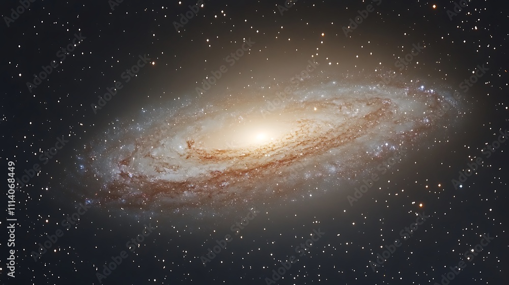 Fototapeta premium A galaxy surrounded by faint diffuse light from distant stars and gas clouds