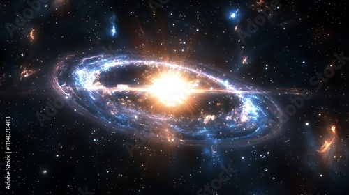 A ring galaxy with a central black hole surrounded by bright stellar light