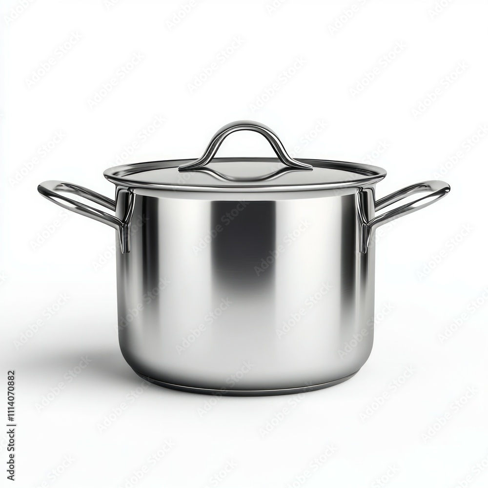 Modern stainless steel pot isolated on white background Modern stainless steel pot isolated on white background