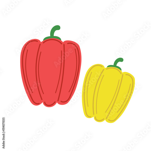 Paprika isolated vector. Cartoon paprika illustration on White Background.
