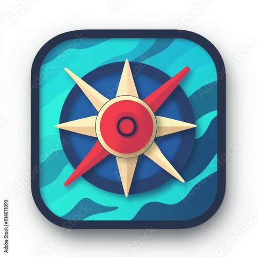 Navigation logo, compass, direction finding sign, symbol on white background