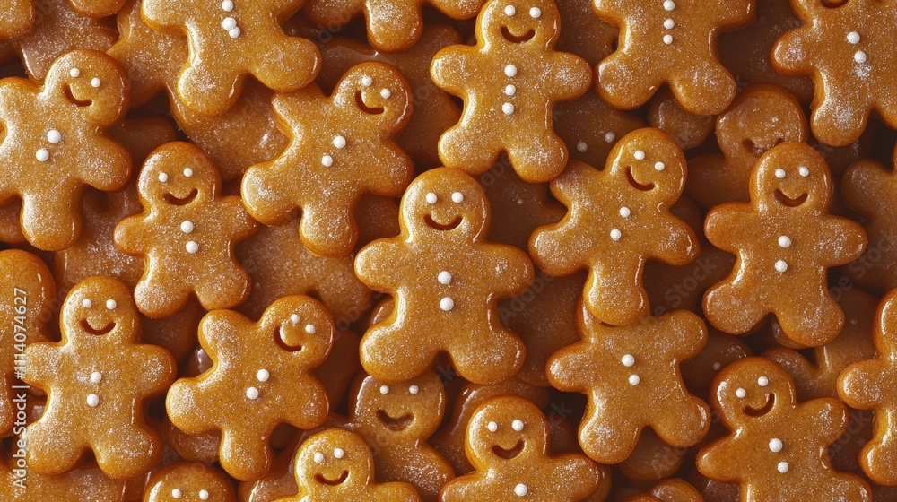 Christmas food bakery bake baking photography background texture - Closeup of many gingerbread men cookies, top view, seamless pattern (Generative Ai) Christmas food bakery bake baking photography background texture - Closeup of many gingerbread men cookies, top view, seamless pattern (Generative Ai)