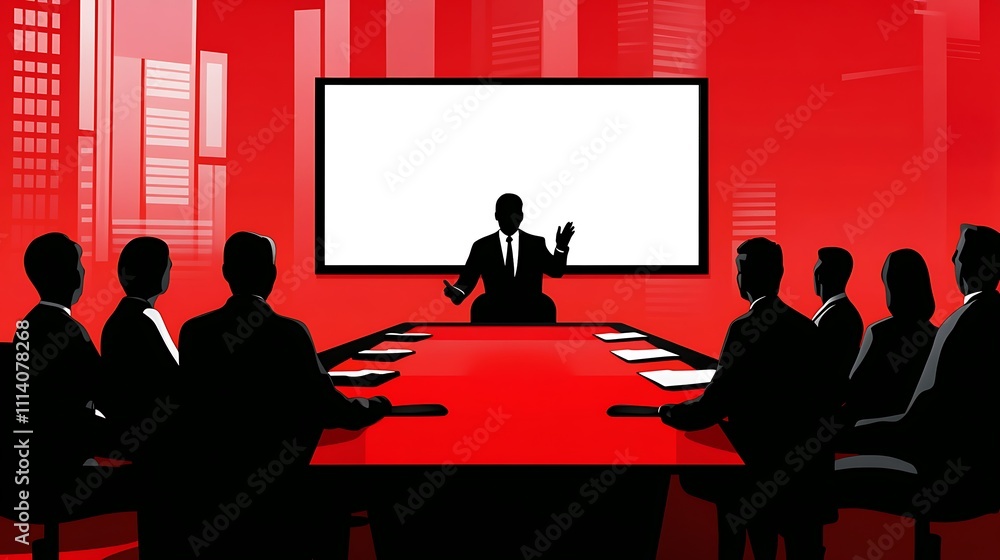 A businessperson presenting a strategy to a group of investors A businessperson presenting a strategy to a group of investors