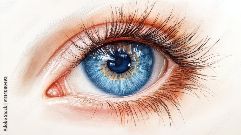 Detailed blue human eye illustration Detailed blue human eye illustration