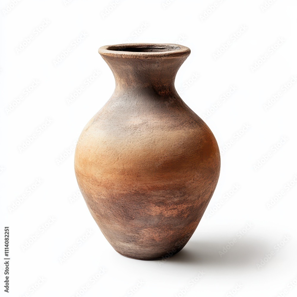 Stylish Clay Vase isolated on white background Stylish Clay Vase isolated on white background