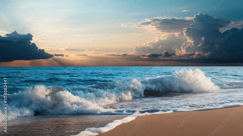 Naklejka premium Seascape with Dramatic Sky
